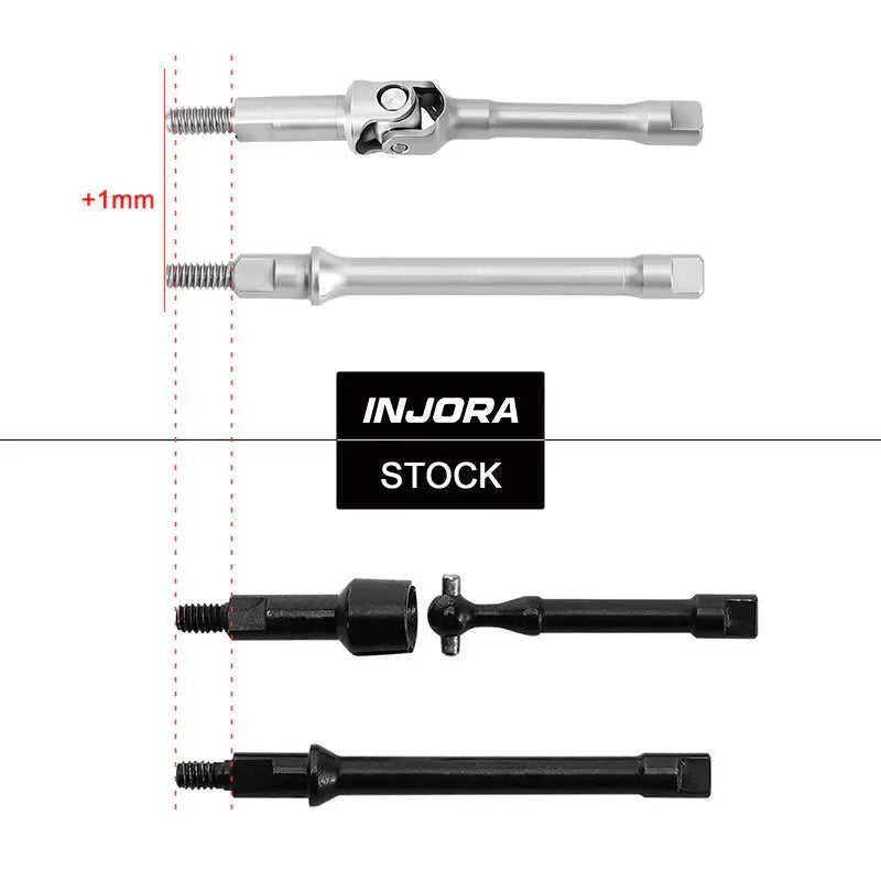 Arbres de transmission en acier inoxydable Injora pour SCX30 1/30 (avant/arrière)