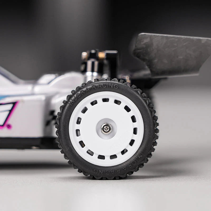 Pneus et roues pré-montés blanc INJORA pour buggy Losi Micro-B 1/24 - MBT01-WH