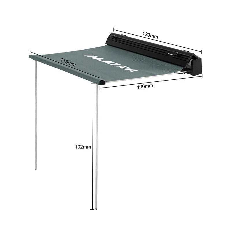 Auvent rétractable Overland INJORA pour crawler 1/18 1/24 - INA-129BK