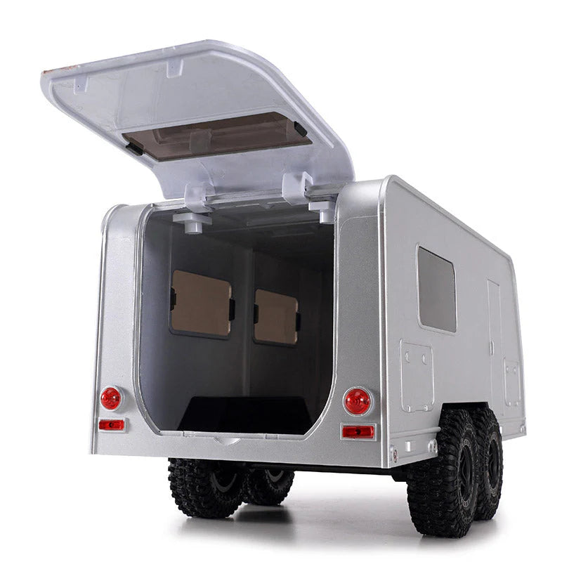 Remorque de camping-car silver INJORA avec attelage pour 1/18 TRX4M - AX-TC09SR - Breizh Modélisme.