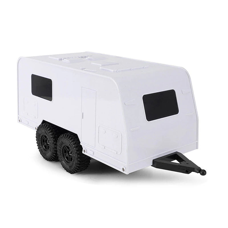 Remorque de camping-car blanc INJORA avec attelage pour 1/18 TRX4M - AX-TC09WH - Breizh Modélisme.