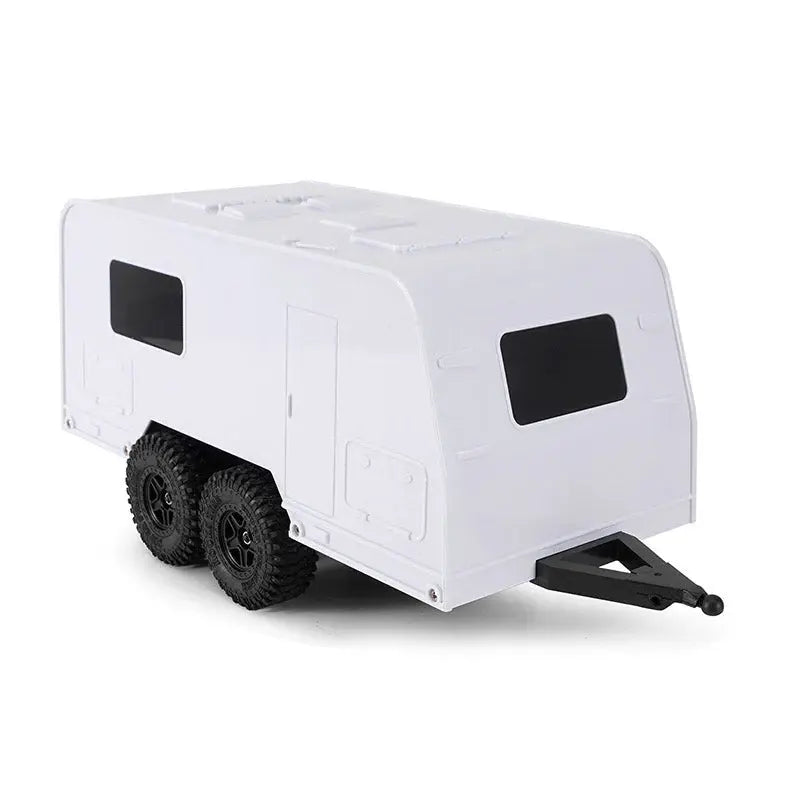 Remorque de camping-car blanc INJORA avec attelage pour 1/18 TRX4M - AX-TC09WH - Breizh Modélisme.