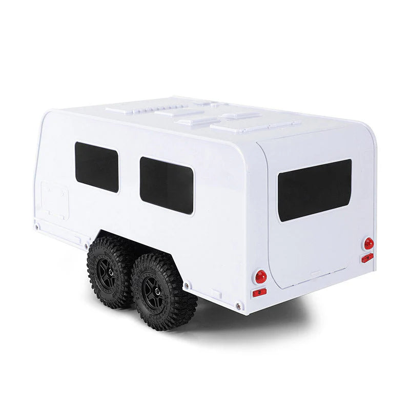 Remorque de camping-car blanc INJORA avec attelage pour 1/18 TRX4M - AX-TC09WH - Breizh Modélisme.