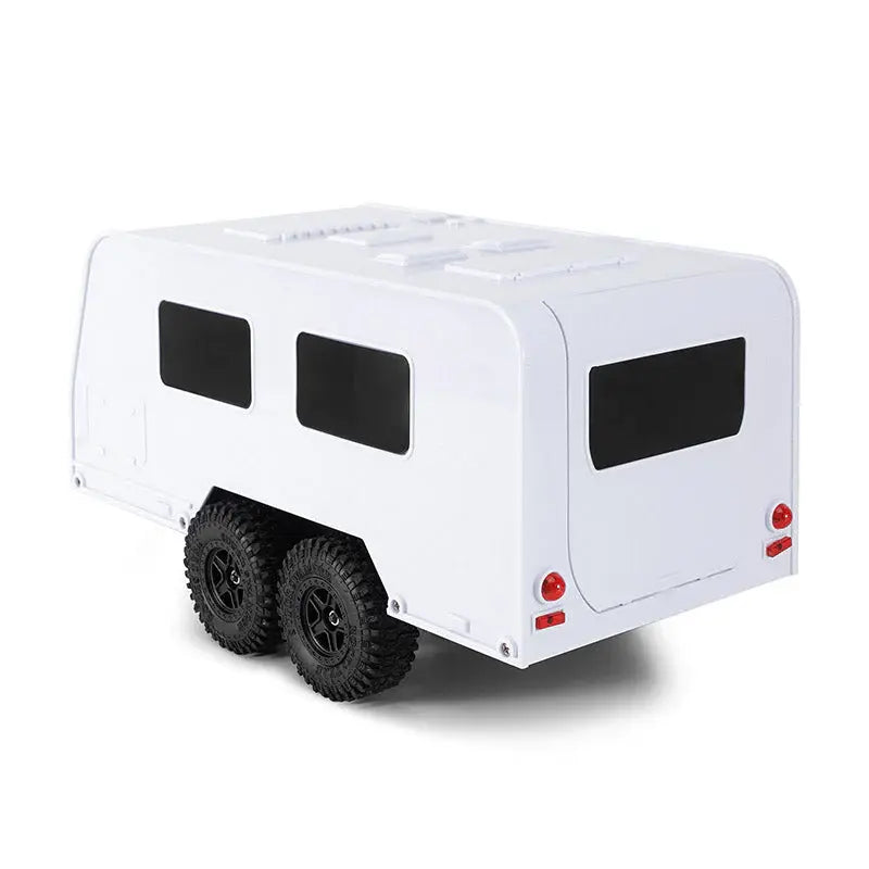Remorque de camping-car blanc INJORA avec attelage pour 1/18 TRX4M - AX-TC09WH - Breizh Modélisme.