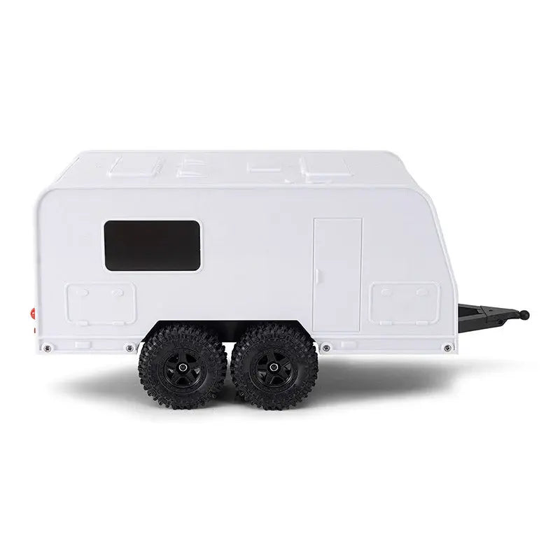Remorque de camping-car blanc INJORA avec attelage pour 1/18 TRX4M - AX-TC09WH - Breizh Modélisme.