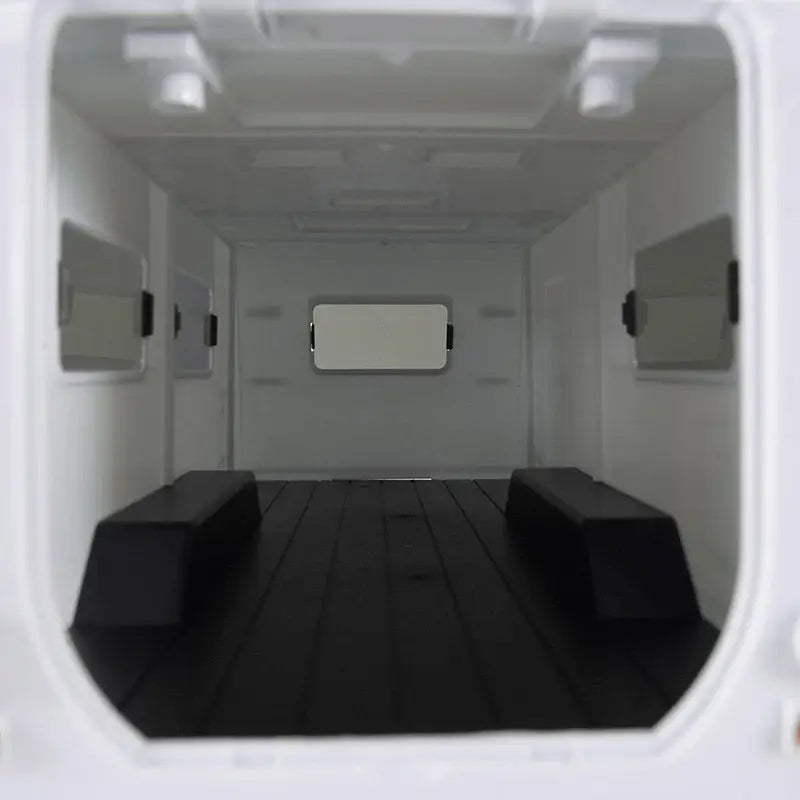 Remorque de camping-car blanc INJORA avec attelage pour 1/18 TRX4M - AX-TC09WH - Breizh Modélisme.