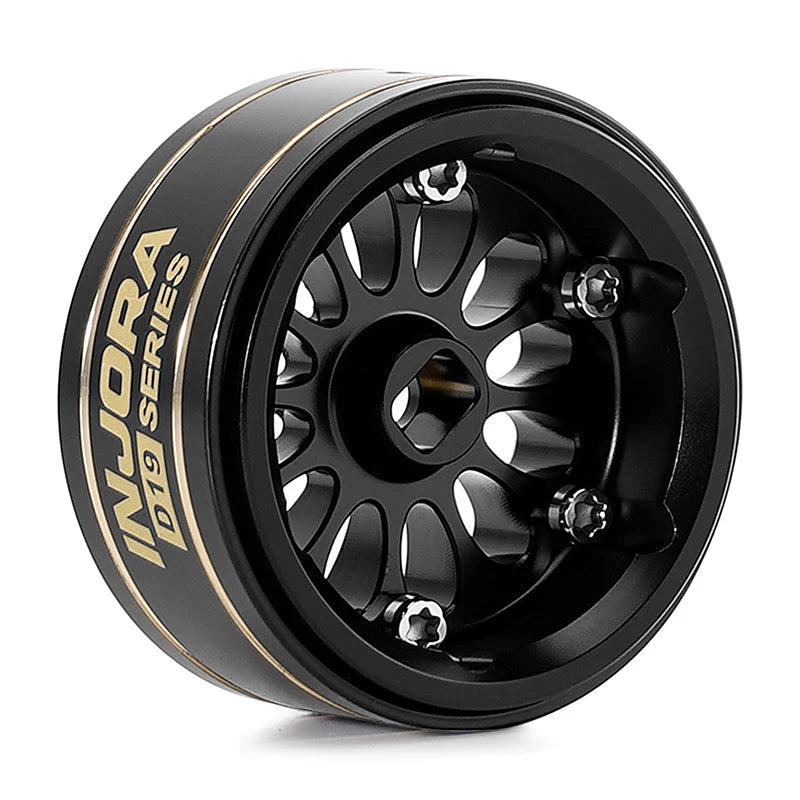 4 jantes en laiton noir ondulé Injora 0,7" D19 pour 1/30 SCX30 (W7005)