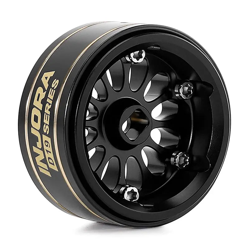 4 jantes en laiton noir ondulé Injora 0,7" D19 pour 1/30 SCX30 (W7005)