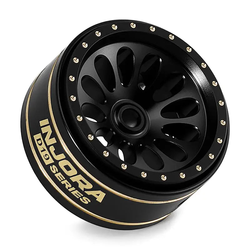 4 jantes en laiton noir ondulé Injora 0,7" D19 pour 1/30 SCX30 (W7005)