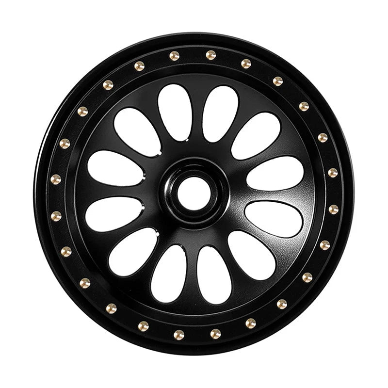 4 jantes en laiton noir ondulé Injora 0,7" D19 pour 1/30 SCX30 (W7005)