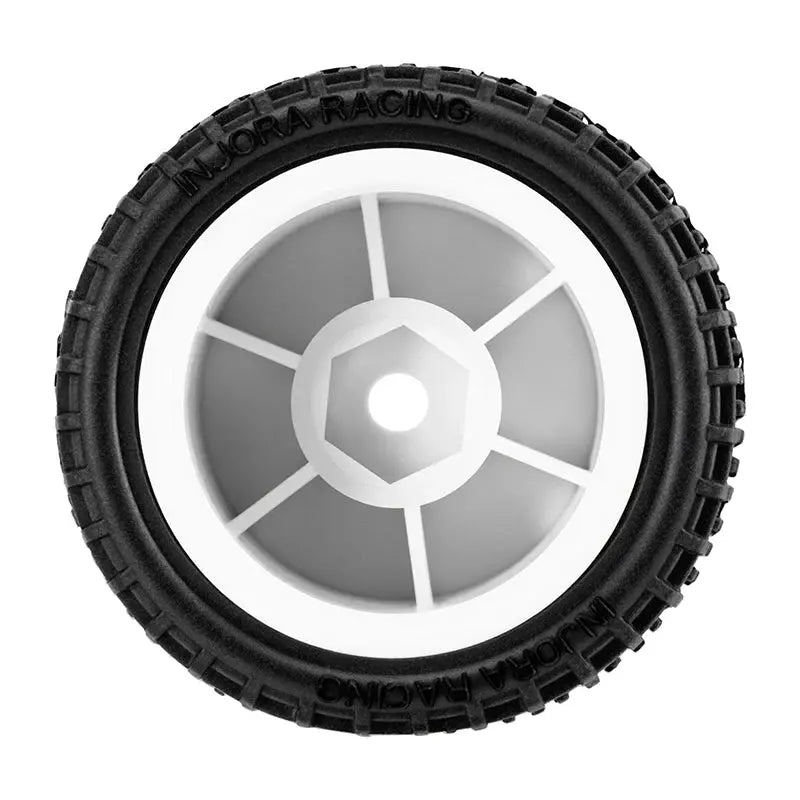 2 roues de Buggy Injora non collées Losi Micro-T 1/28 blanc - MBT04-WH