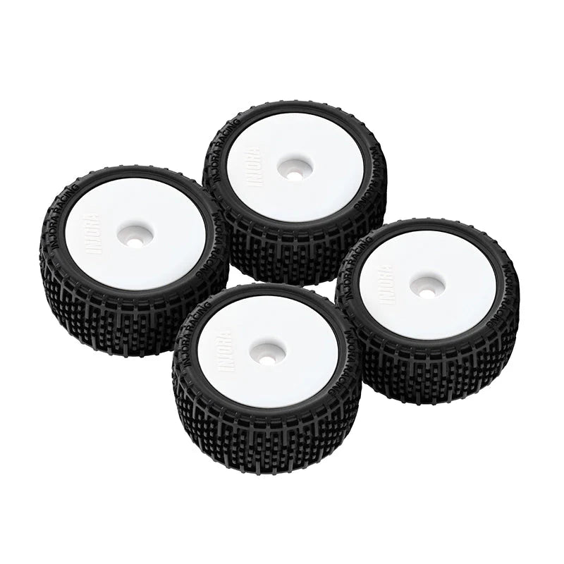 2 roues de Buggy Injora non collées Losi Micro-T 1/28 blanc - MBT04-WH