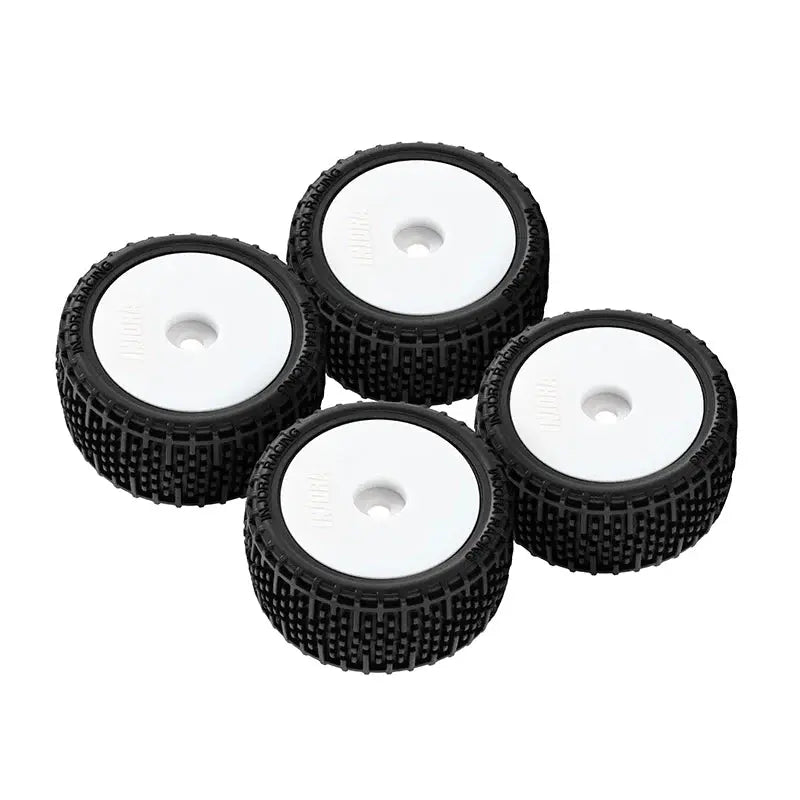 2 roues de Buggy Injora non collées Losi Micro-T 1/28 blanc - MBT04-WH