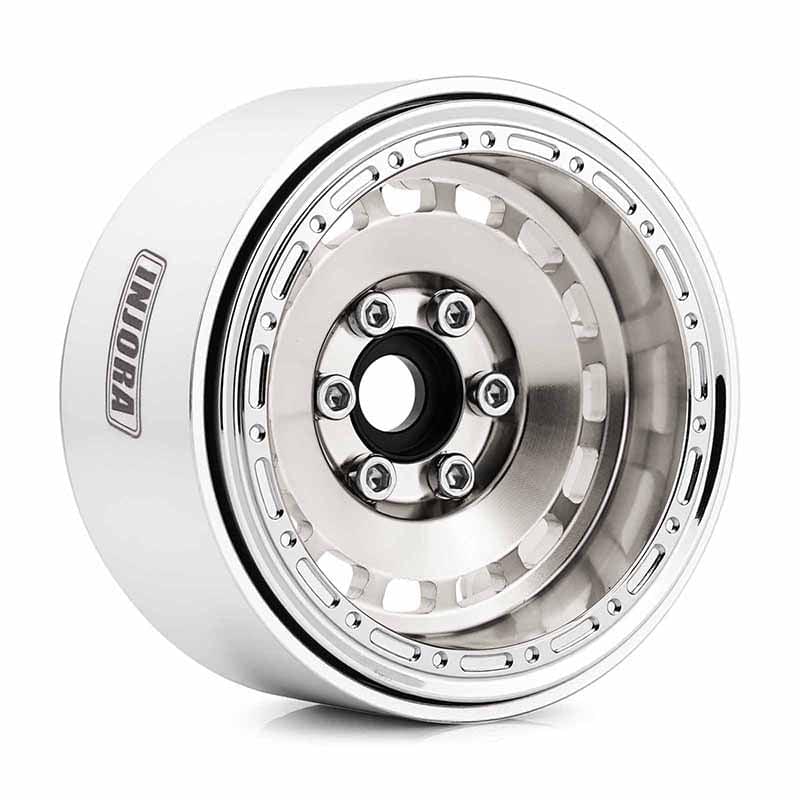 4 jantes INJORA 1,9" chrome en aluminium CNC pour crawlers RC 1/10 (W1903)