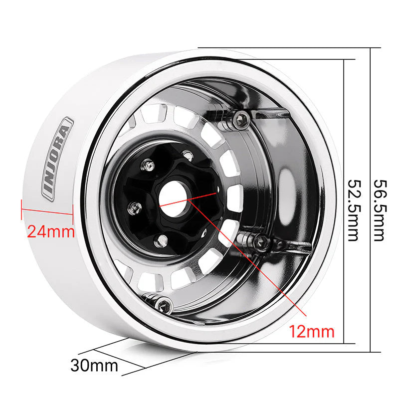 Jantes multi-rayons INJORA 1,9" en aluminium CNC pour crawler RC 1/10 - DGW-1902CH - Breizh Modélisme.