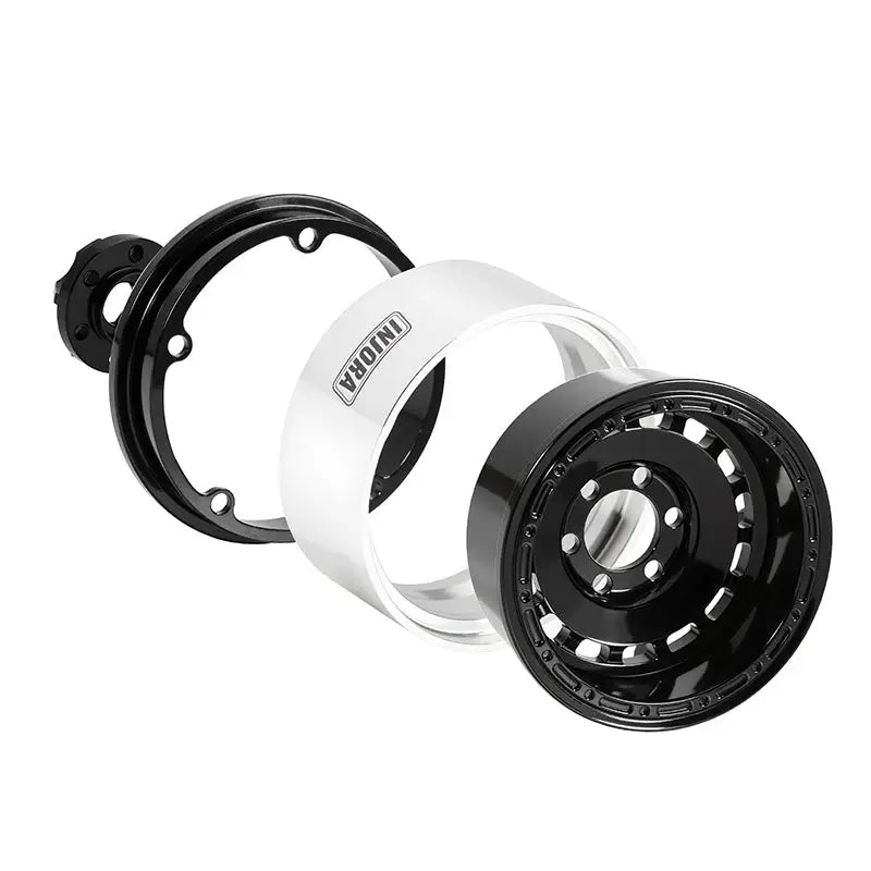 4 jantes INJORA 1,9" noir en aluminium CNC pour crawlers RC 1/10 (W1903)