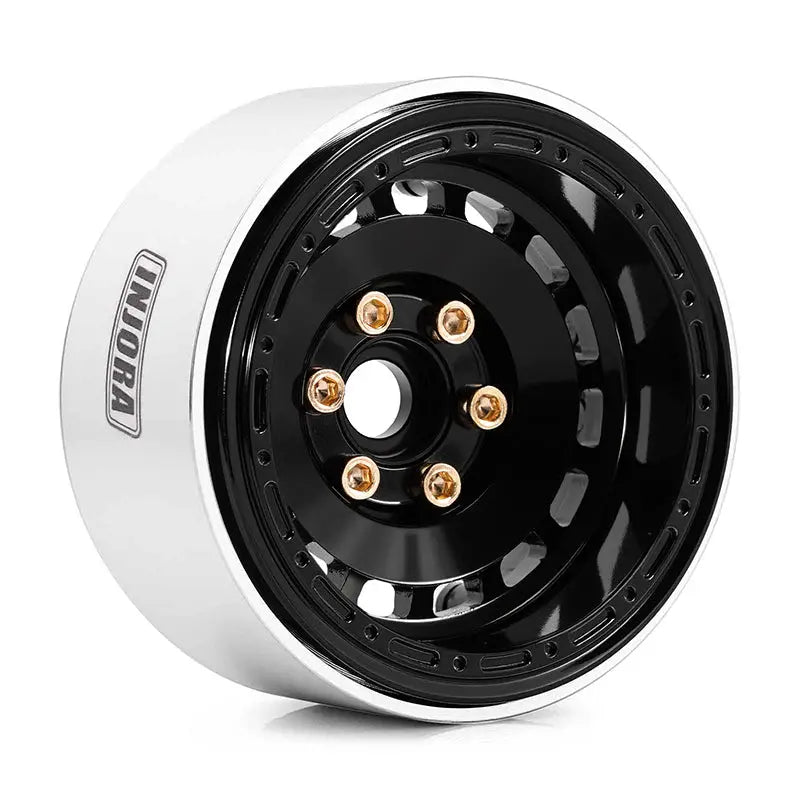 4 jantes INJORA 1,9" noir en aluminium CNC pour crawlers RC 1/10 (W1903)