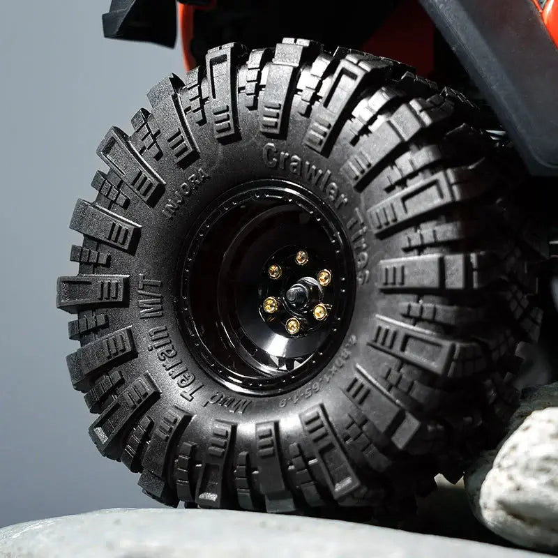 4 jantes INJORA 1,9" noir en aluminium CNC pour crawlers RC 1/10 (W1903)