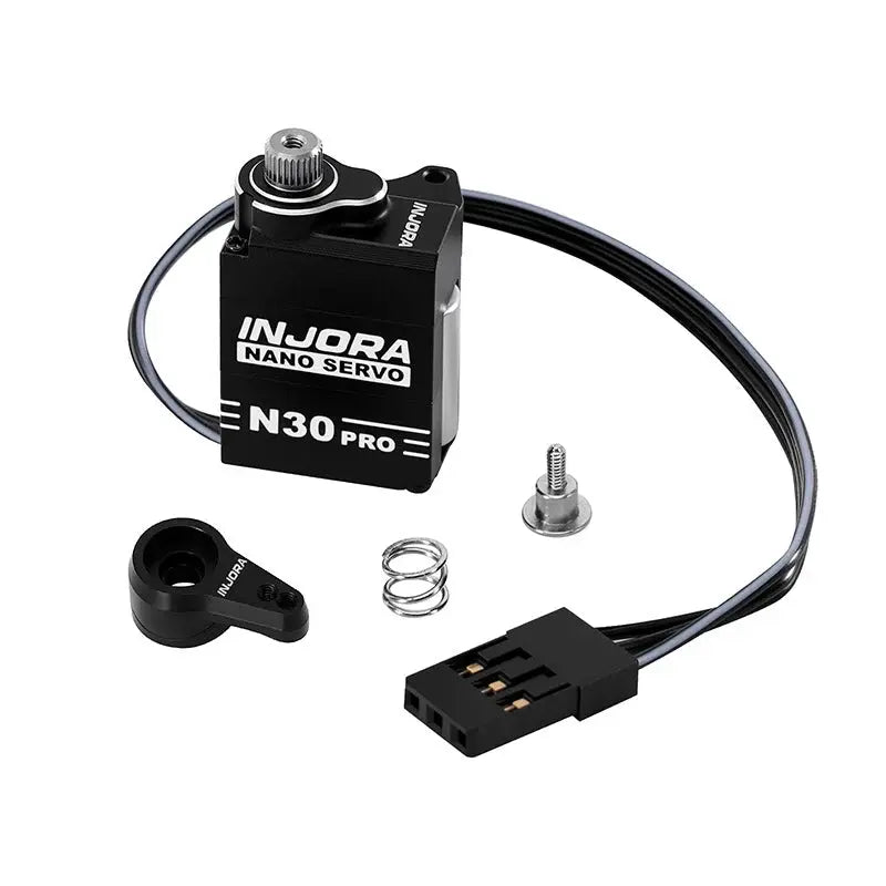 Servo N30 Nano PRO en aluminium avec servo-sauveur Injora pour SCX30 1/30 - Breizh Modélisme.