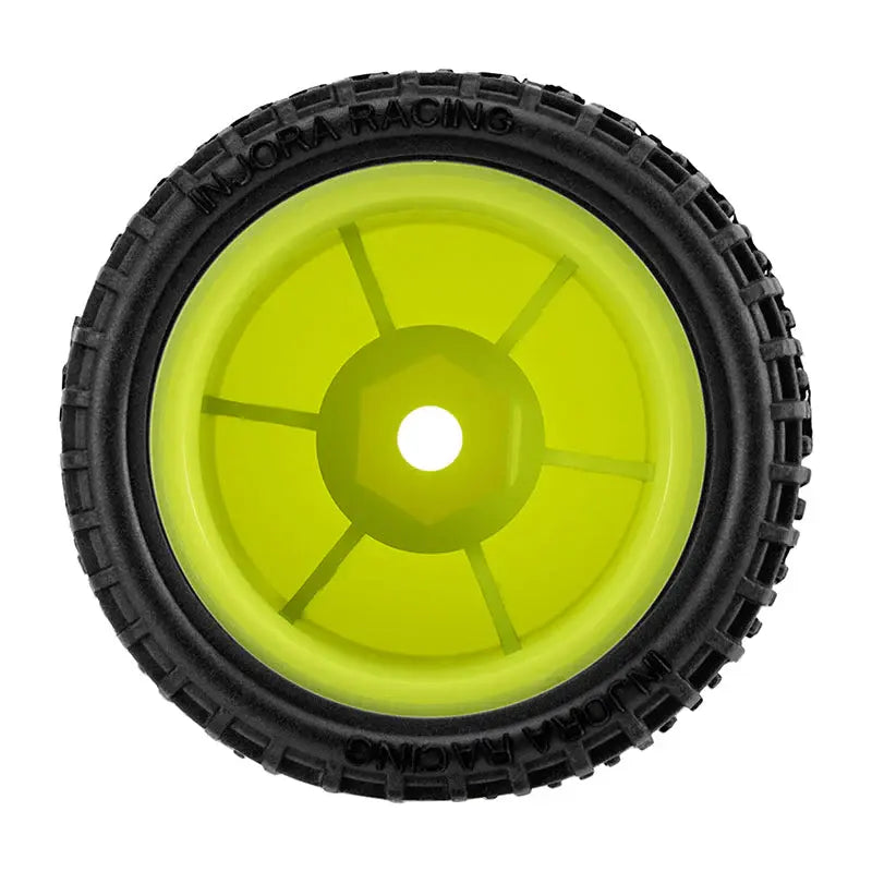 2 roues de Buggy Injora non collées Losi Micro-T 1/28 jaune - MBT04-YE