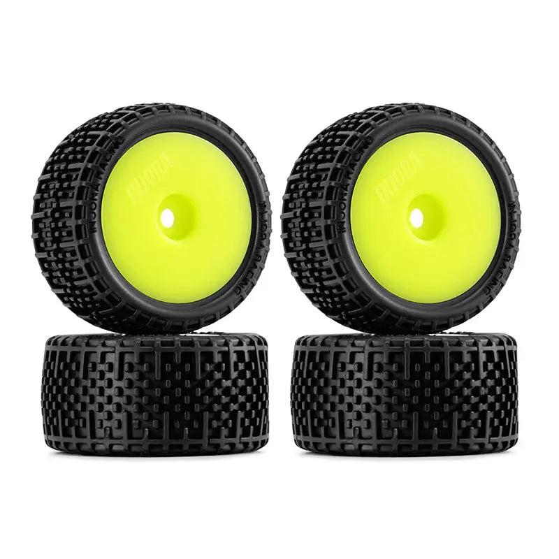 2 roues de Buggy Injora non collées Losi Micro-T 1/28 jaune - MBT04-YE