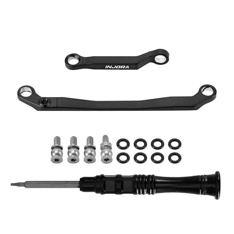 Biellettes de direction en laiton noir Injora pour Axial SCX30 1/30