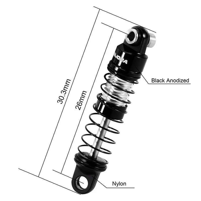 Amortisseurs hydrauliques en aluminium Injora 26 mm pour Axial SCX30 1/30