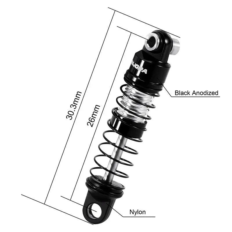 Amortisseurs hydrauliques en aluminium Injora 26 mm pour Axial SCX30 1/30
