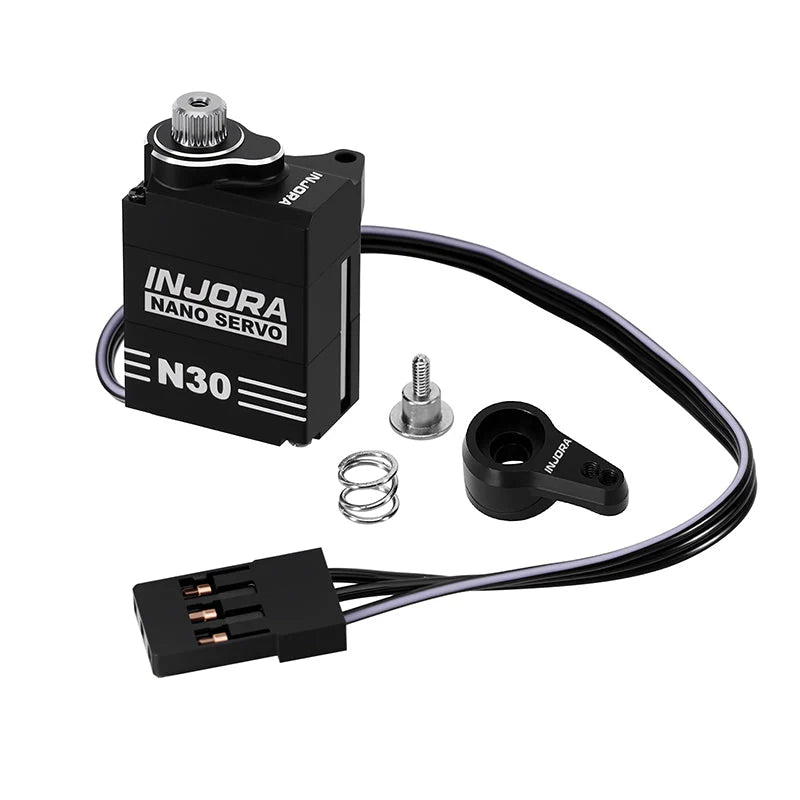 Servo N30 Nano en aluminium avec servo-sauveur Injora pour SCX30 1/30
