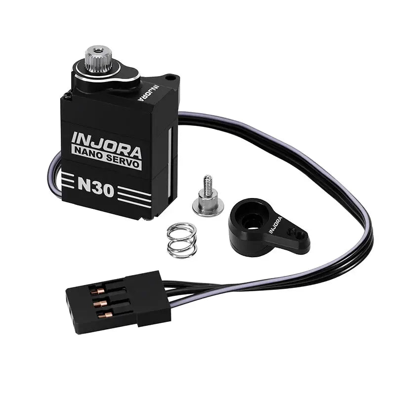 Servo N30 Nano en aluminium avec servo-sauveur Injora pour SCX30 1/30