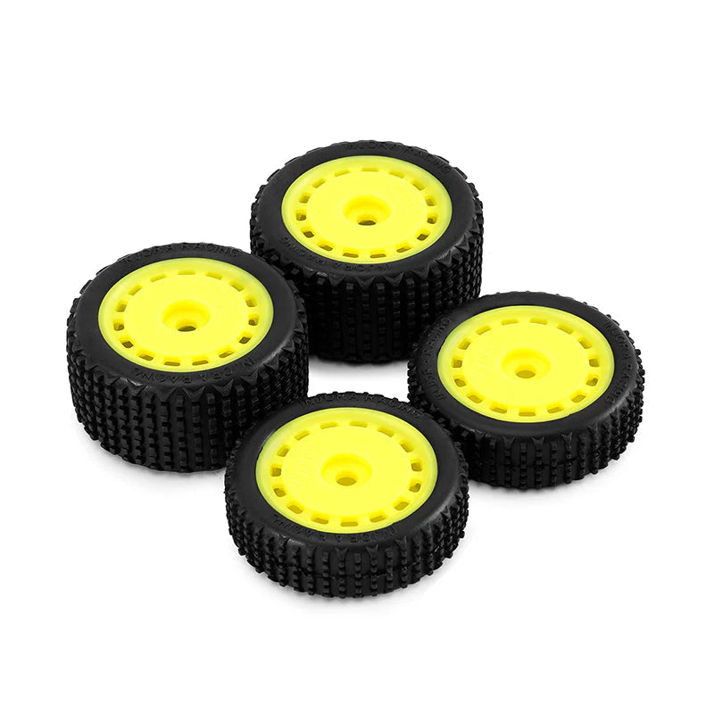 Pneus et roues pré-montés jaune INJORA pour buggy Losi Micro-B 1/24 - MBT01-YE