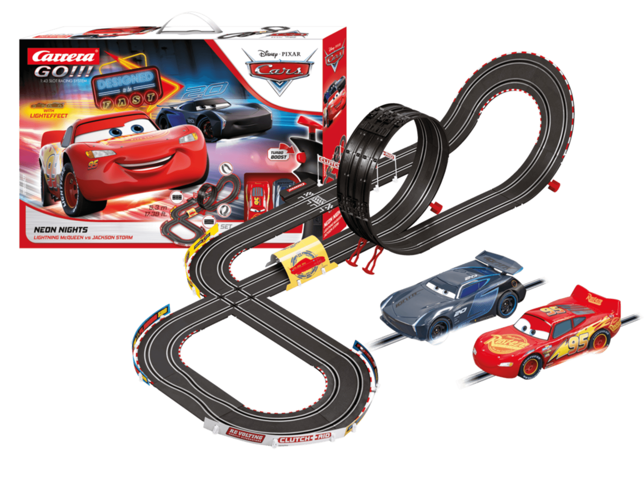 Circuit voitures Cars Neon Nights - Dès 6 ans - Carrera GO!!! 62477
