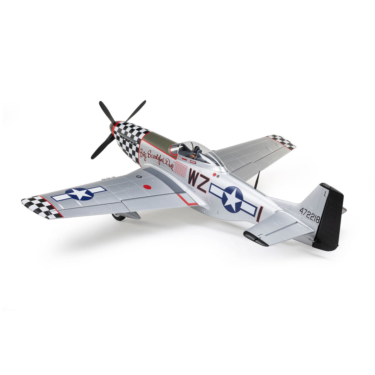 Avion E-flite P-51D Mustang 1,5 m PNP avec AS3X+ et SAFE Select EFL-3360 - Breizh Modélisme.