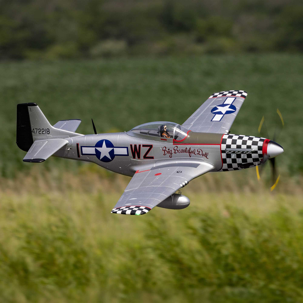 Avion E-flite P-51D Mustang 1,5 m PNP avec AS3X+ et SAFE Select EFL-3360 - Breizh Modélisme.