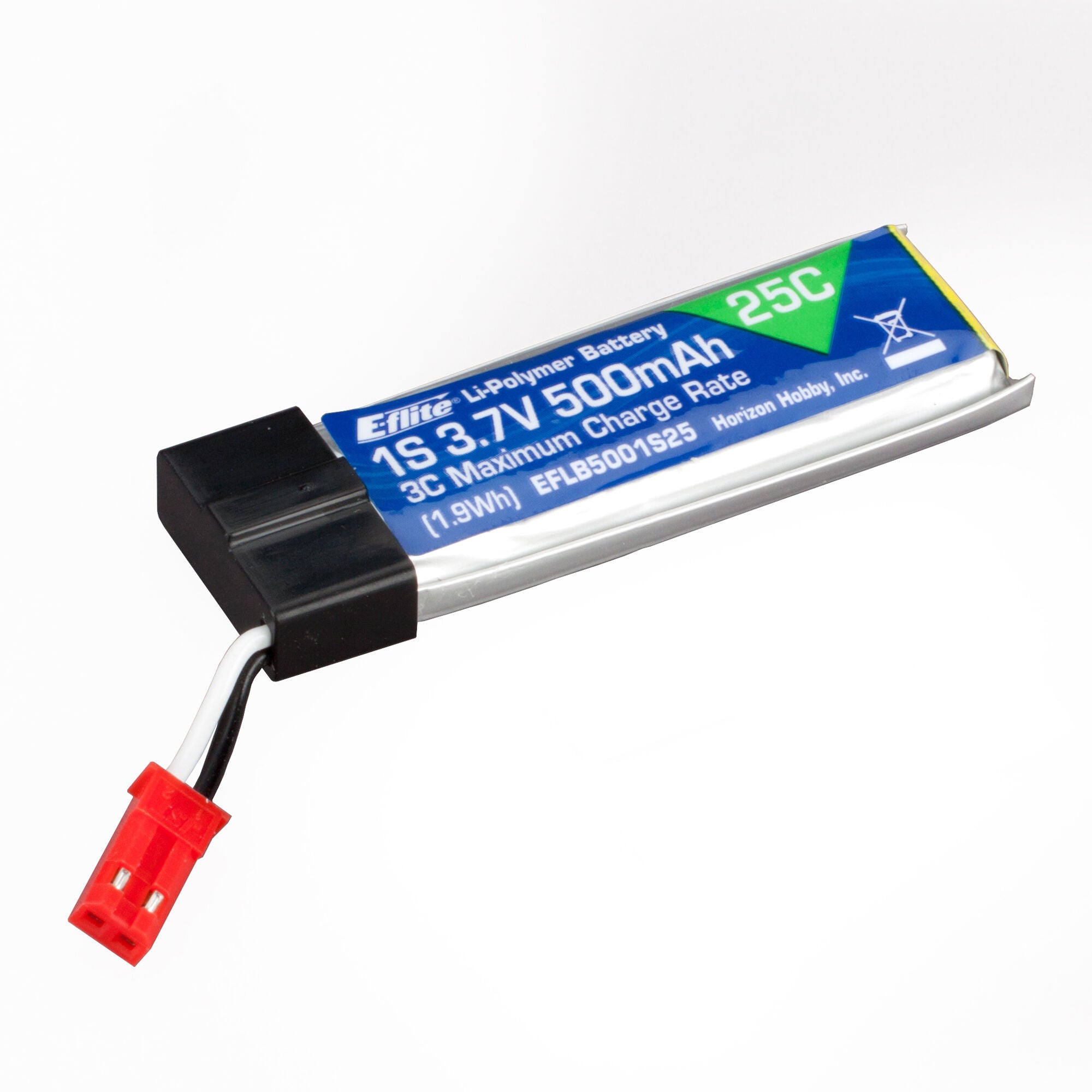 Batterie LiPo 500mAh 1S 3.7V 25C JST-RCY (Ultra Micro) - EFLB5001S25