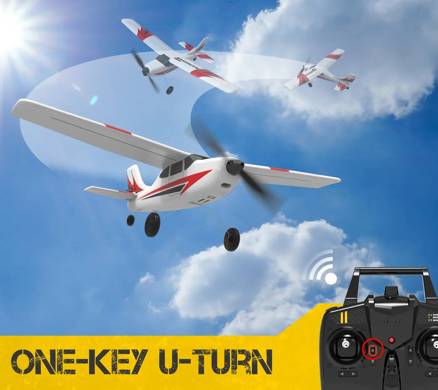 Avion RC débutant V761-1 Volantex Trainstar Mini 3 voies Gyro 400mm RTF Rouge