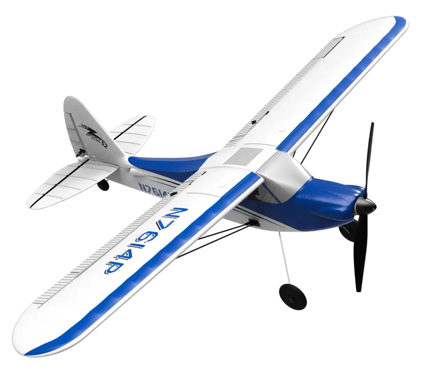 Avion RC débutant V761-4 Volantex Sport CUB 500 4CH avec stabilisateur de vol bleu