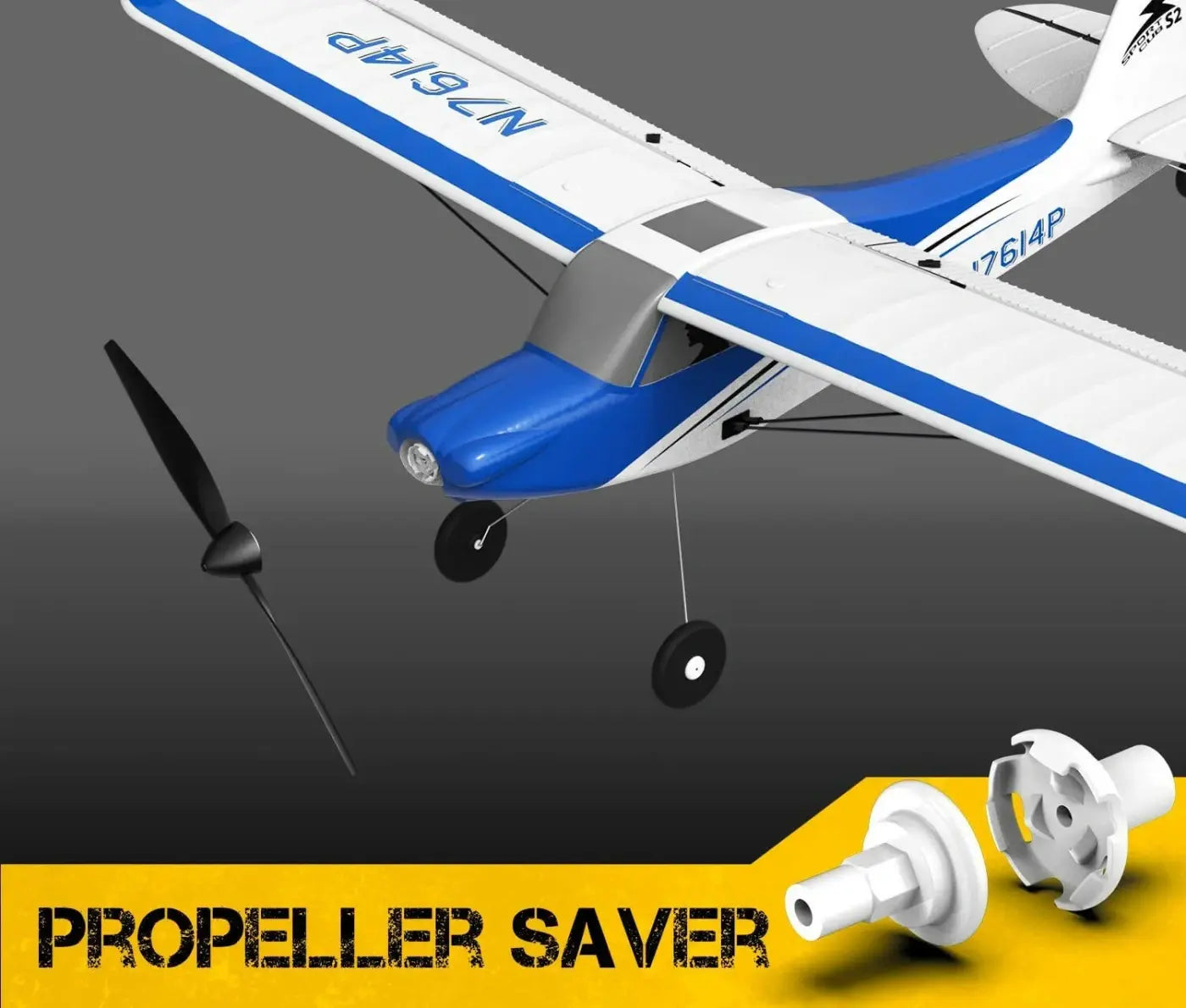 Avion RC débutant V761-4 Volantex Sport CUB 500 4CH avec stabilisateur de vol bleu