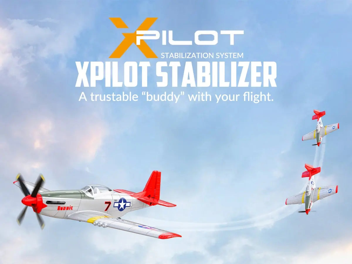 Avion RC débutant V761-5V2 rouge Volantex MUSTANG V2 4CH avec stabilisateur de vol