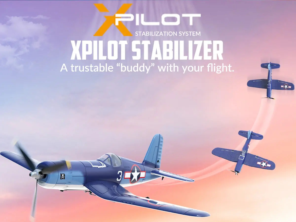 Avion RC débutant Volantex Corsair F4U 4CH avec stabilisateur de vol EPP RTF - V761-8V2
