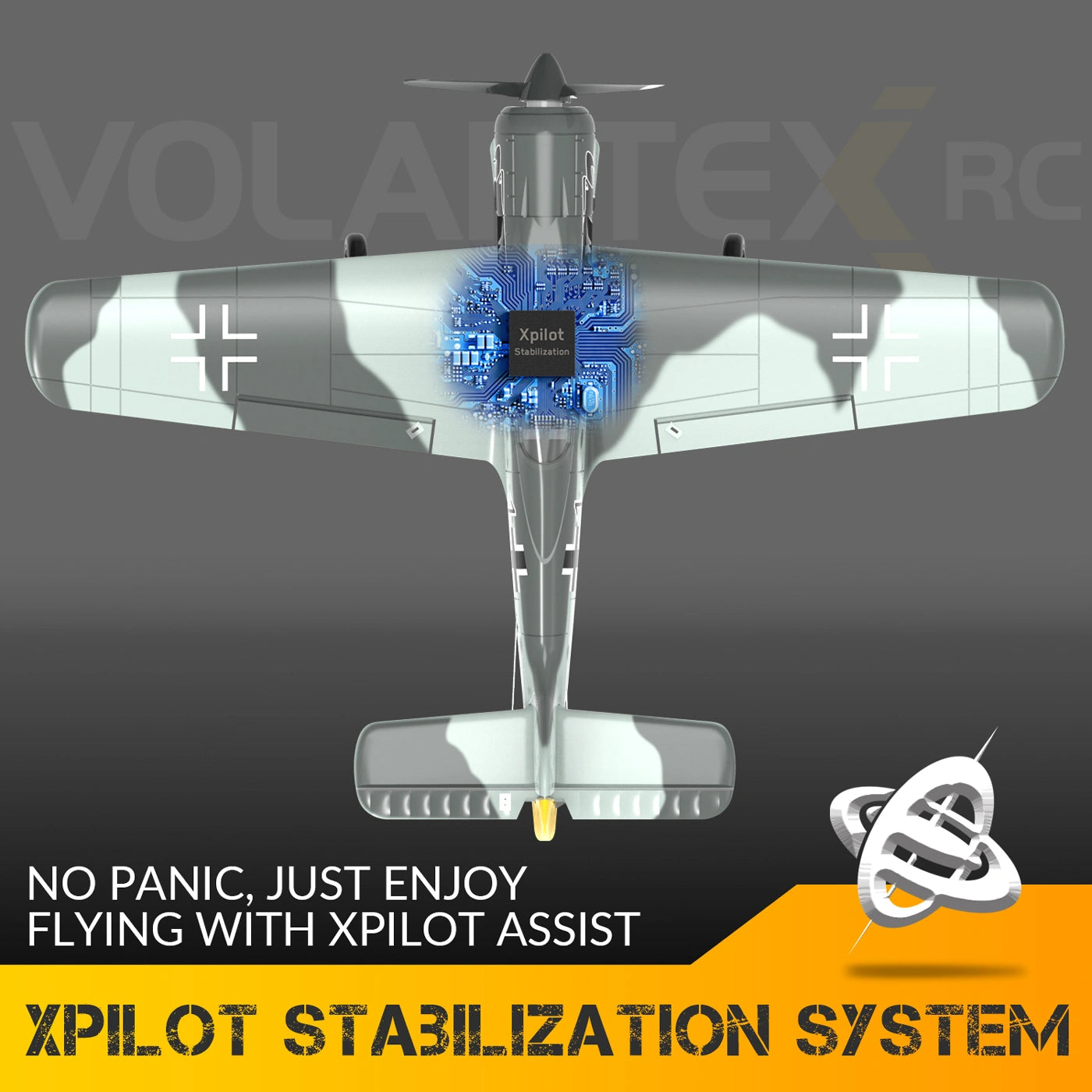 Avion RC débutant V761-17 Volantex Focke Wulf FW190 4ch 400mm avec gyro EPP RTF