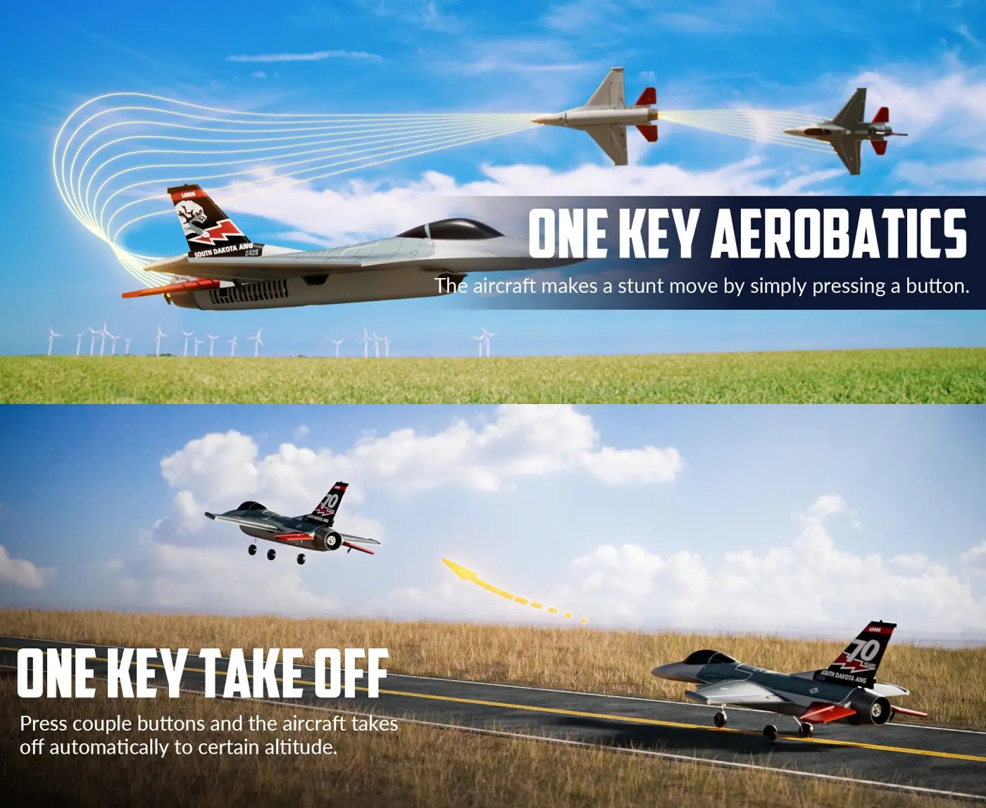 Avion F16 Fighting Falcon Gyro Brushless 4CH 300mm RTF - Breizh Modélisme.