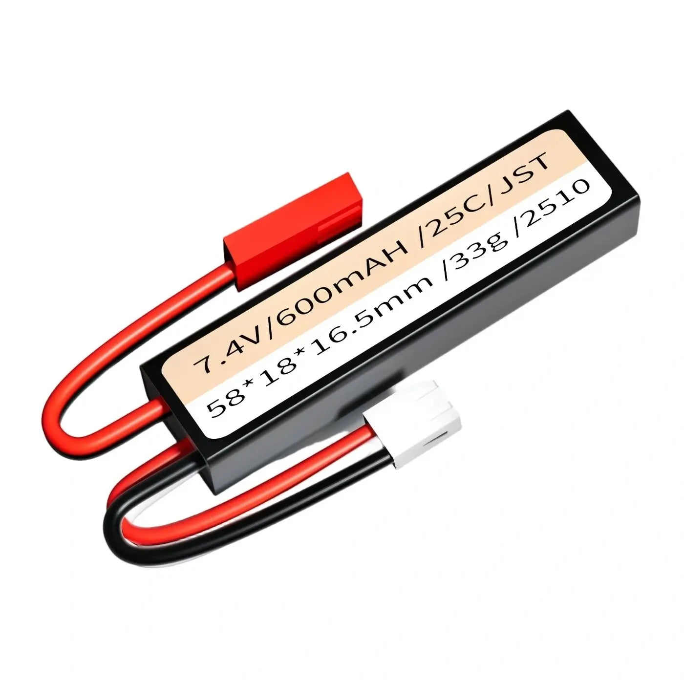 Batterie Lipo 7,4 V 600mAh 25C Connecteur JST - EXPB3121