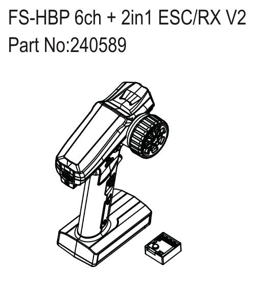 Radio Flysky 6 voies + ESC/RX 2 en 1 - HBP240589 - Breizh Modélisme.