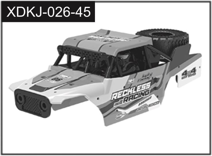 Carrosserie orange pour Reckless 1/20 - J-026-45 orange - Breizh Modélisme.