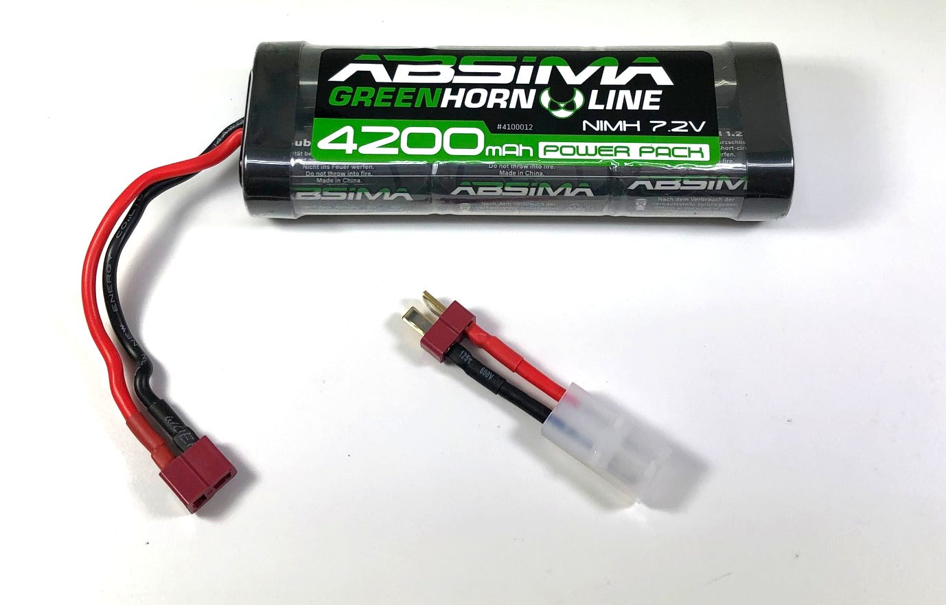 Batterie Ni-Mh 4200mAh 7.2V Tamiya + dean - 4100012 - Breizh Modélisme.