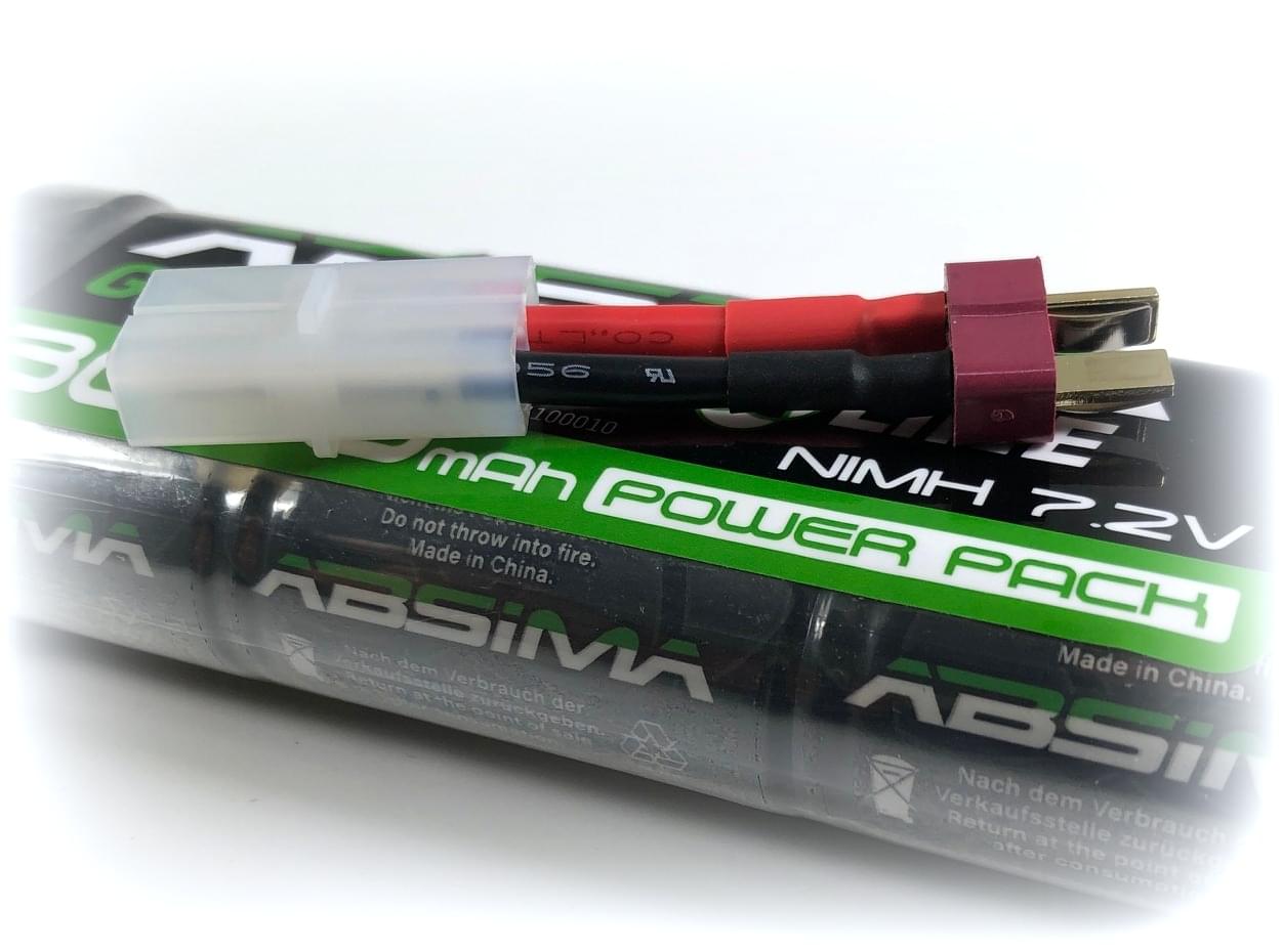 Batterie Ni-Mh 4200mAh 7.2V Tamiya + dean - 4100012 - Breizh Modélisme.