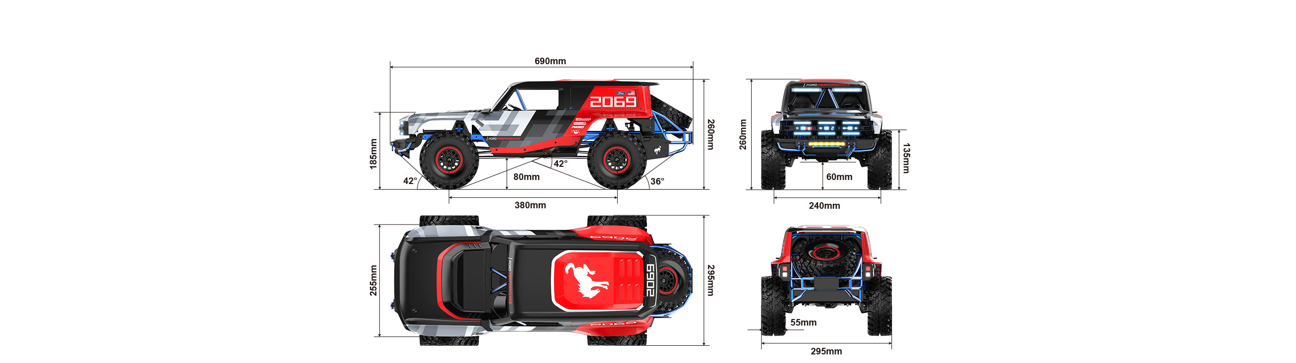 MJX Hyper GO H8P 1/8 RC Crawler Brushless Ford Bronco Baja 1000