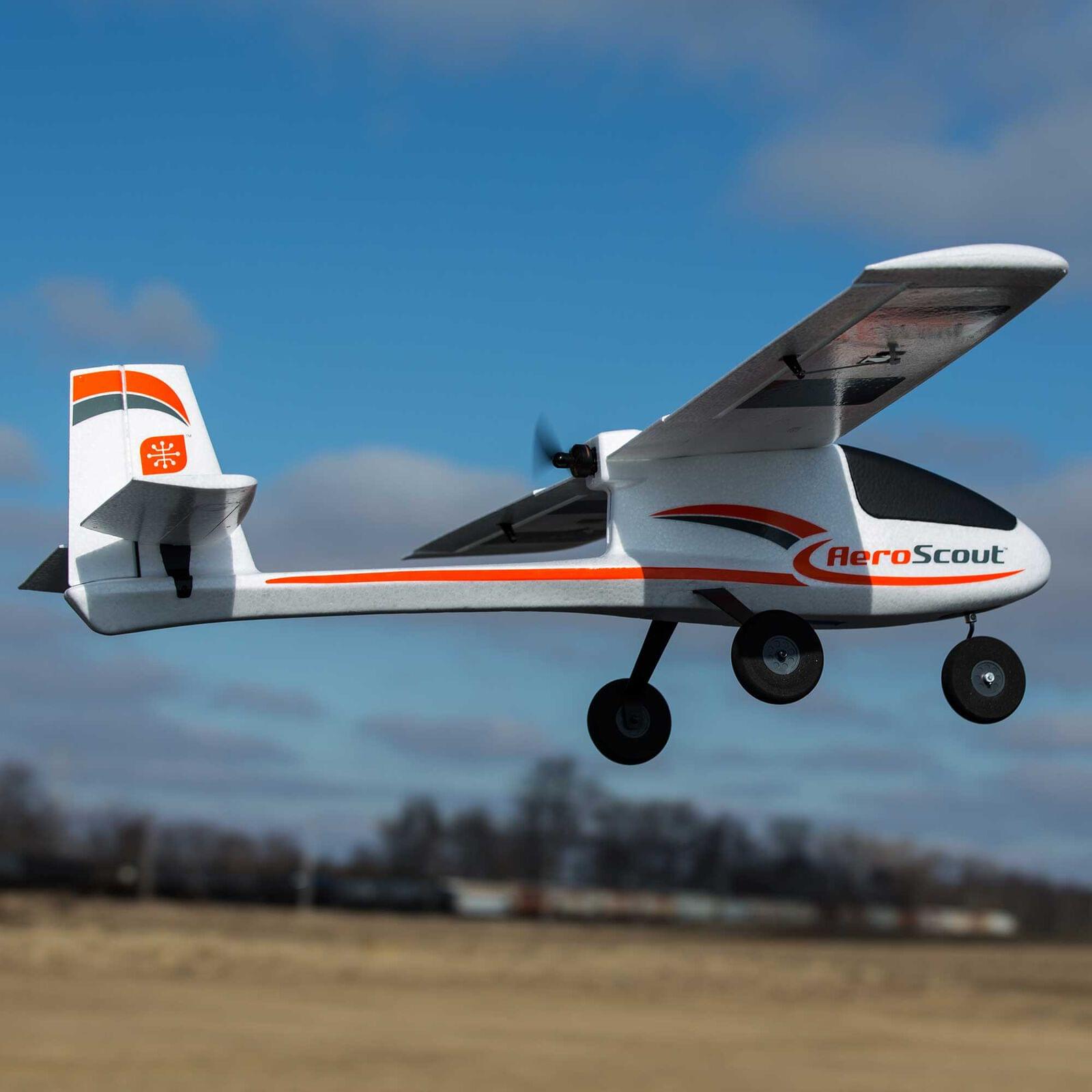 Avion RC HobbyZone AeroScout S 2 1.1m BNF Basic avec SAFE - Breizh Modélisme.