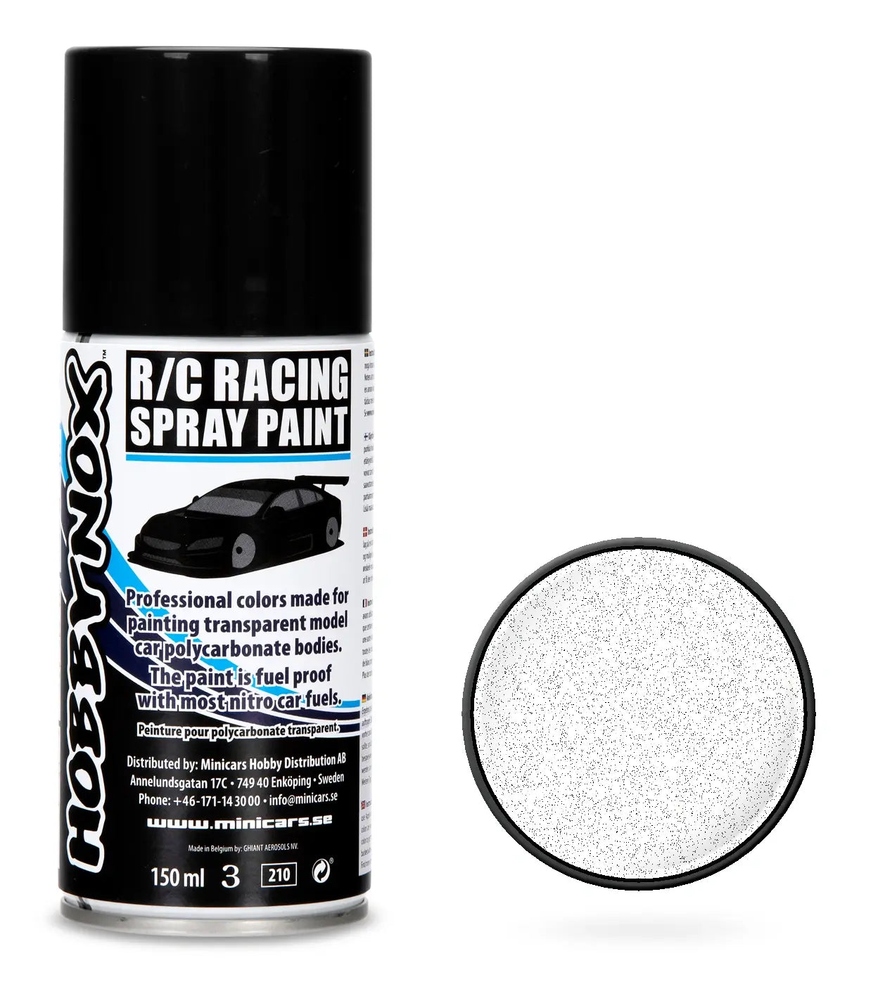 Peinture Lexan pour carrosserie blanc métallisé 150ml - HN1201